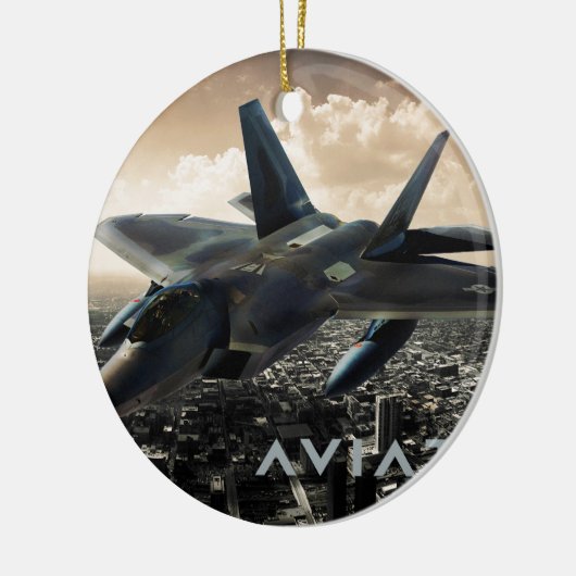 F-22 Raptor Jet Fighter Keramisch Ornament (Links)