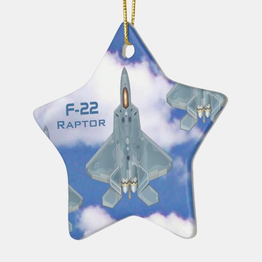 F-22 Raptor Keramisch Ornament (Links)