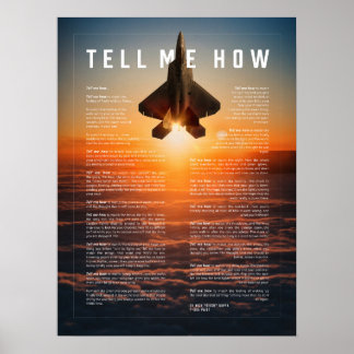 F-22 Raptor met Vertel me hoe te vliegen Poster