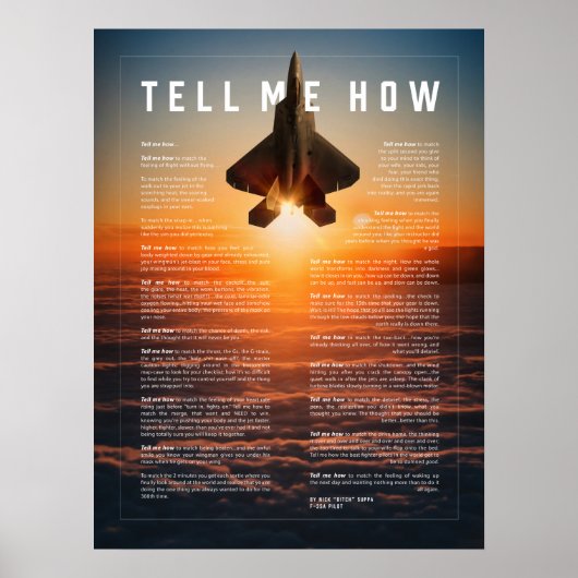F-22 Raptor met Vertel me hoe te vliegen Poster (Voorkant)