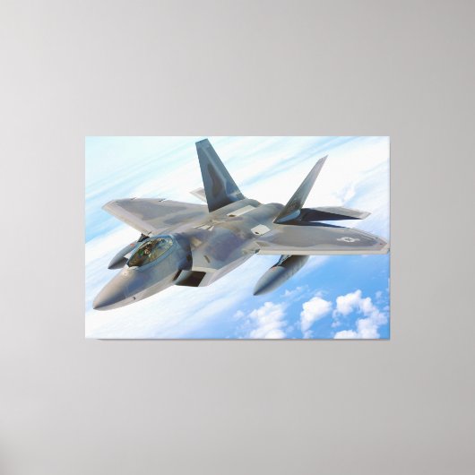 F-22 Raptor Militaire Jet Canvas Afdruk (Voorkant)