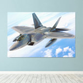 F-22 Raptor Militaire Jet Canvas Afdruk (Insitu (Houten vloer))