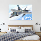 F-22 Raptor Militaire Jet Canvas Afdruk (Insitu (Slaapkamer))