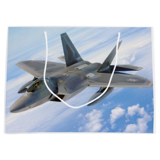 F-22 Raptor Militaire Jet Groot Cadeauzakje (Voorkant)
