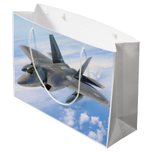 F-22 Raptor Militaire Jet Groot Cadeauzakje (Achterkant Gekanteld)