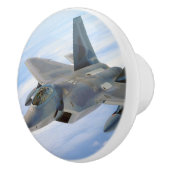 F-22 Raptor Militaire Jet Keramische Knop (Rechts)