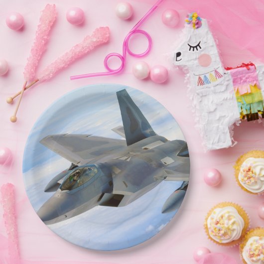 F-22 Raptor Militaire Jet Papieren Bordje (Feest)