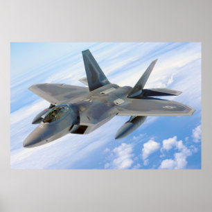 F-22 Raptor Militaire Jet Poster