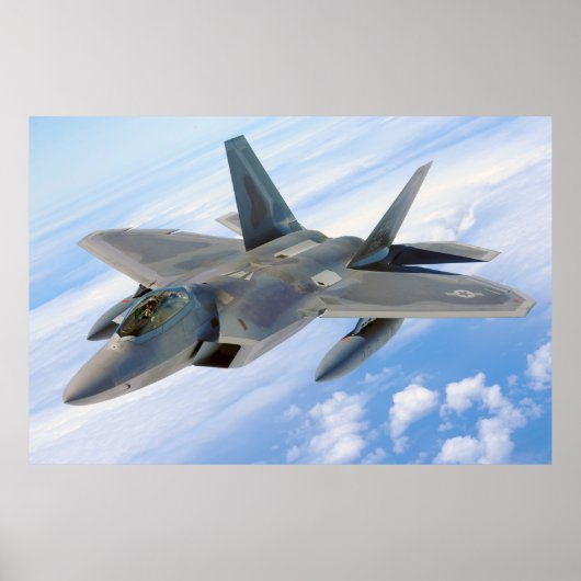 F-22 Raptor Militaire Jet Poster (Voorkant)