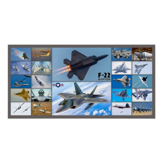 F-22 RAPTOR "MONTAGE" PERFECT POSTER (Voorkant)
