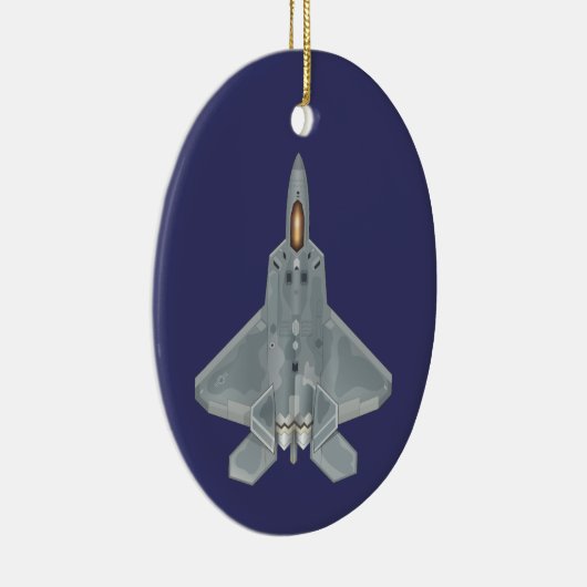 F-22 Raptor Over and Under Keramisch Ornament (Rechts)