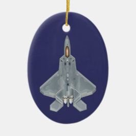 F-22 Raptor Over and Under Keramisch Ornament
