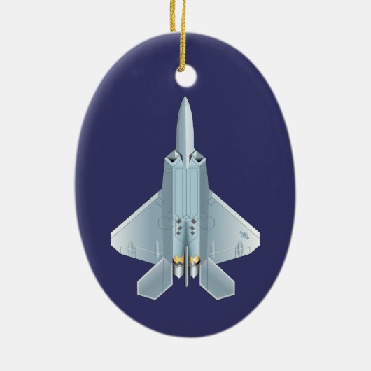 F-22 Raptor Over and Under Keramisch Ornament (Achterkant)