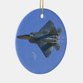 F-22 Raptor over maan versiering Keramisch Ornament (Rechts)