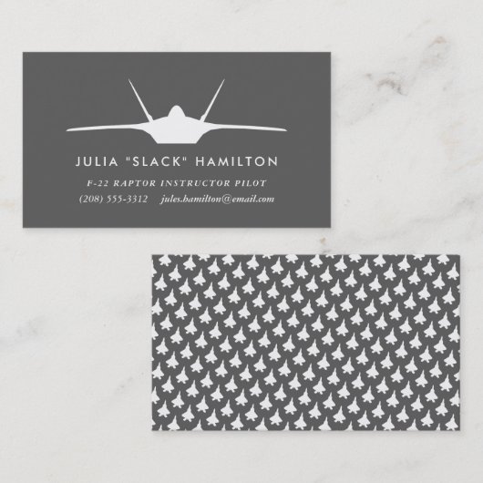 F-22 Raptor Pilot Visitekaartje (Voorkant / Achterkant)