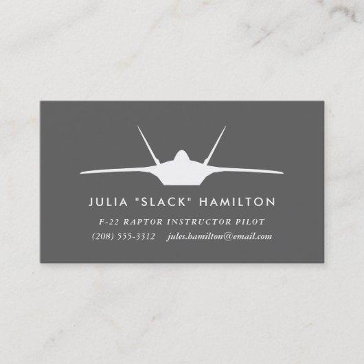 F-22 Raptor Pilot Visitekaartje (Voorkant)