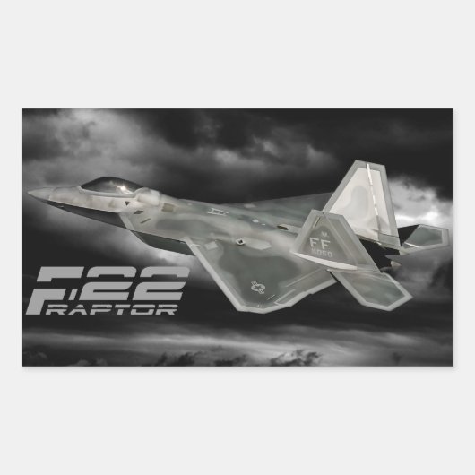 F-22 RAPTOR-rechthoekschakelaars Rechthoekige Sticker (Voorkant)