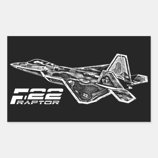 F-22 RAPTOR-rechthoekschakelaars Rechthoekige Sticker (Voorkant)