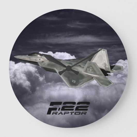 F-22 RAPTOR Ronde (Grote) wandklok (Voorkant)