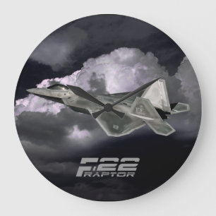 F-22 RAPTOR Round (Large) Wall Clock Grote Klok