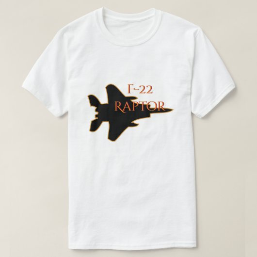 F-22 Raptor Silhouette Army Militaire Vighter T-shirt (Design voorkant)
