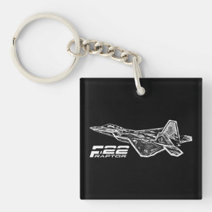 F-22 RAPTOR Square (dubbelzijdige) Sleutelhanger