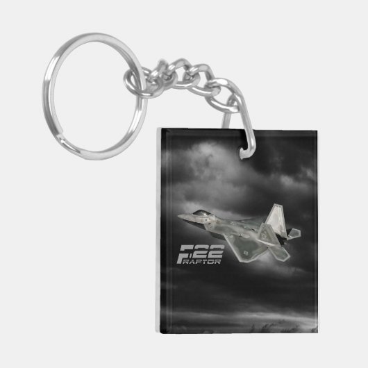 F-22 RAPTOR Square (dubbelzijdige) Sleutelhanger (Voorkant Links)