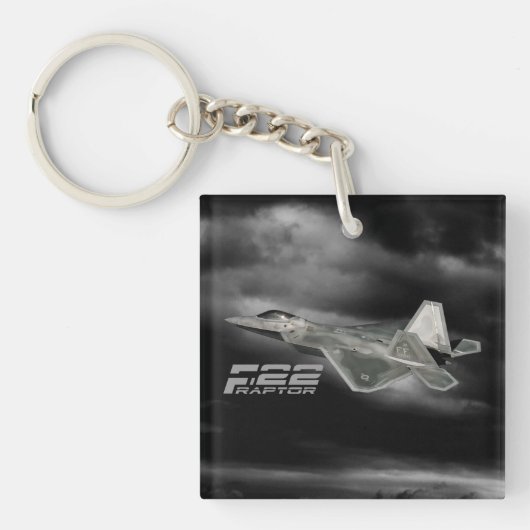 F-22 RAPTOR Square (dubbelzijdige) Sleutelhanger (Voorkant)