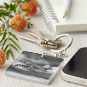 F-22 RAPTOR Vierkante (dubbelzijdige) Sleutelhange Sleutelhanger (Voorkant Rechts)