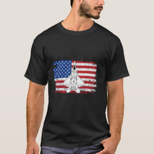 F-22 Raptor Vlag Amerikaans USA Gevechtsvliegtuig T-shirt