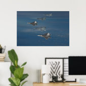 F-22 Raptoren en F-15 Eagles Poster (Thuiskantoor)