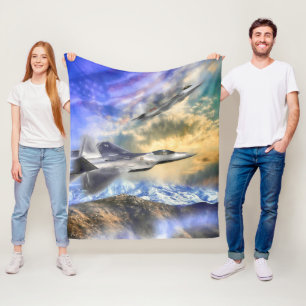 F-22 RAPTOREN OVER AMERIKA FLEECE DEKEN