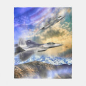 F-22 RAPTOREN OVER AMERIKA FLEECE DEKEN (Voorkant)