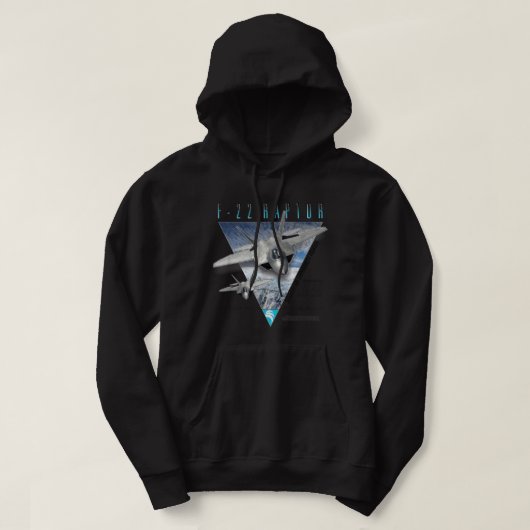 F-22 Verticaal Stealth Air Superiority Fighter Hoodie (Design voorkant)