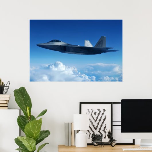F-22 Vliegtuig Raptor Poster (Thuiskantoor)