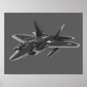 F 22 Vliegtuig van de Stealthy-Versterking Poster