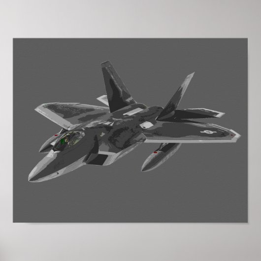 F 22 Vliegtuig van de Stealthy-Versterking Poster (Voorkant)
