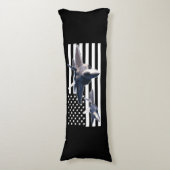 F-22 (Zwarte vlag) Lichaamskussen (Voorkant Verticaal)