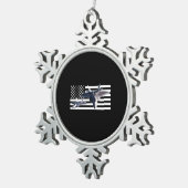 F-22 (Zwarte vlag) Tin Sneeuwvlok Ornament (Rechts)