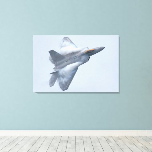F-22A RAPTOR 24x36 Canvas Afdruk (Insitu (Houten vloer))