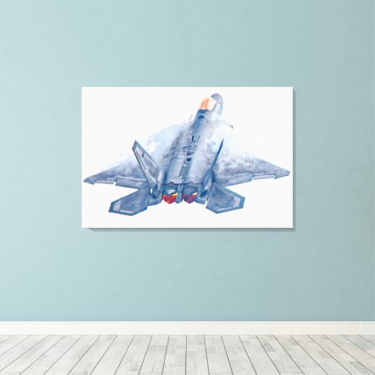 F-22A RAPTOR 24x36 Canvas Afdruk (Insitu (Houten vloer))