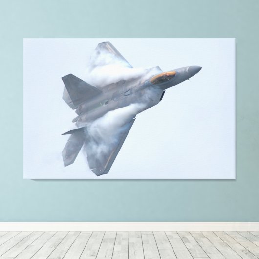 F-22A RAPTOR 32x48 Canvas Afdruk (Insitu (Houten vloer))