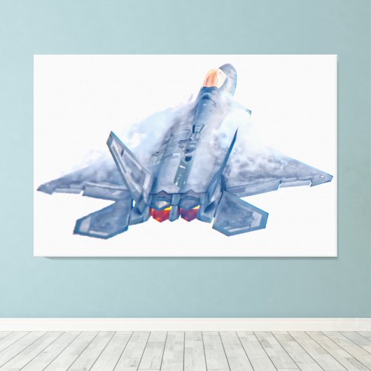 F-22A RAPTOR 32x48 Canvas Afdruk (Insitu (Houten vloer))