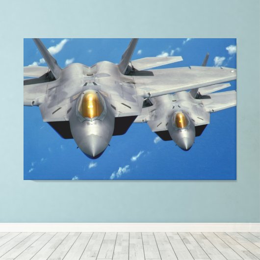 F-22A RAPTOR 32x48 Canvas Afdruk (Insitu (Houten vloer))