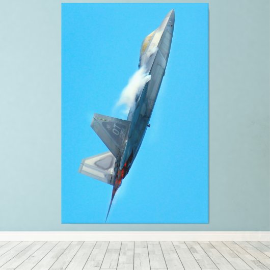 F-22A RAPTOR 40x60 Canvas Afdruk (Insitu (Houten vloer))