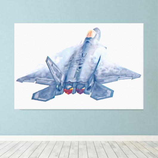 F-22A RAPTOR 40x60 Canvas Afdruk (Insitu (Houten vloer))