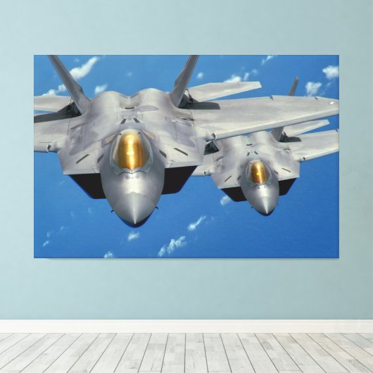 F-22A RAPTOR 40x60 Canvas Afdruk (Insitu (Houten vloer))