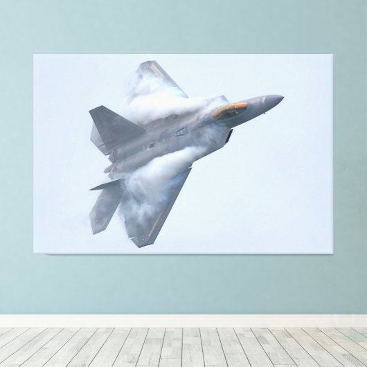 F-22A RAPTOR 40x60 Canvas Afdruk (Insitu (Houten vloer))