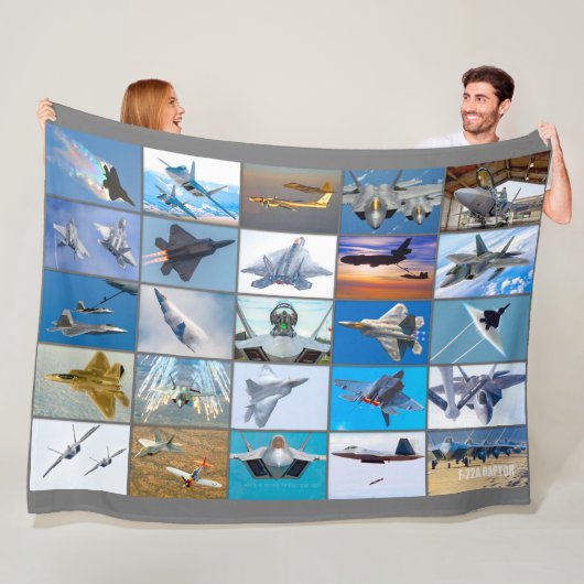 F-22A RAPTOR "MONTAGE" FLEECE DEKEN (In situ)
