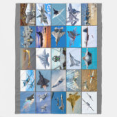 F-22A RAPTOR "MONTAGE" FLEECE DEKEN (Voorkant)